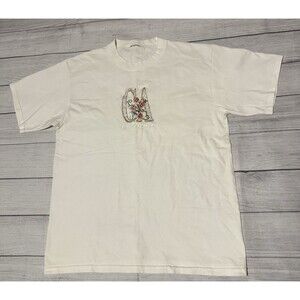 Vintage Georgia T Shirt State Acronym Embroidered Flowers Size Large/XL? No Tag